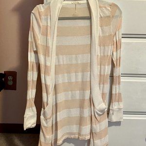 Blush & White Striped Cardigan